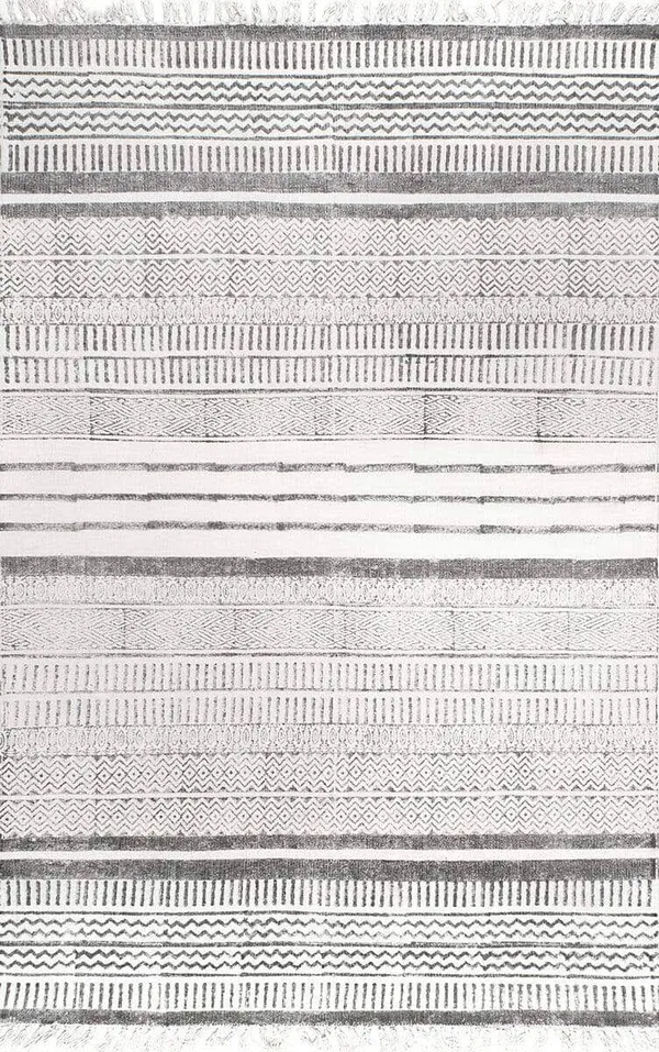 nuLOOM Flatweave Raina Area Rug - Grey - 7& 6x22 x 9& 6x22