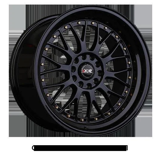 XXR 521 17x7 4x100/4x114.3 38et Black - Gold Rivets Wheel