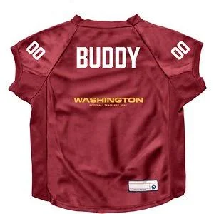 Littlearth NFL Personalized Stretch Dog & Cat Jersey, Washington Football Team, Big Dog