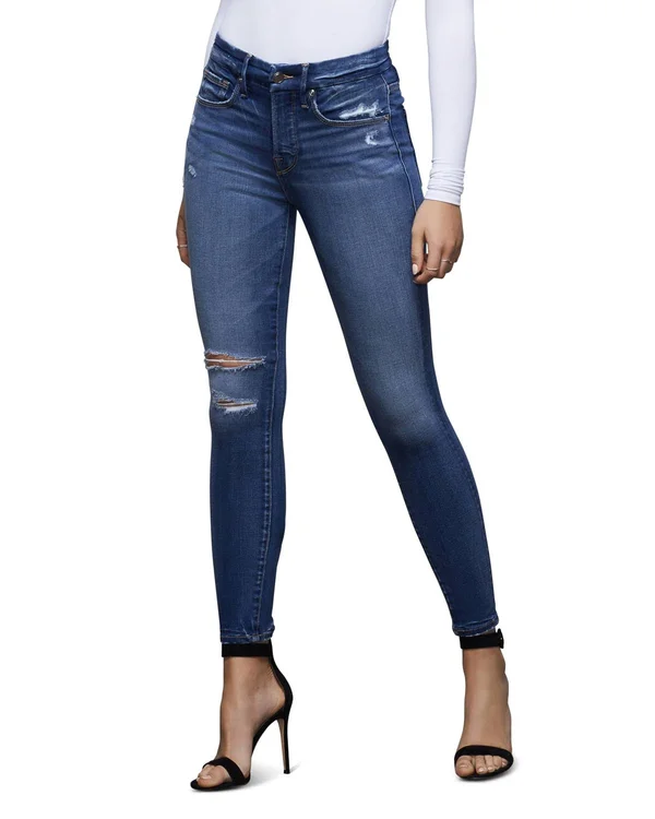 Good American Good Legs Crop Jeans, Blue377, Women's, 24