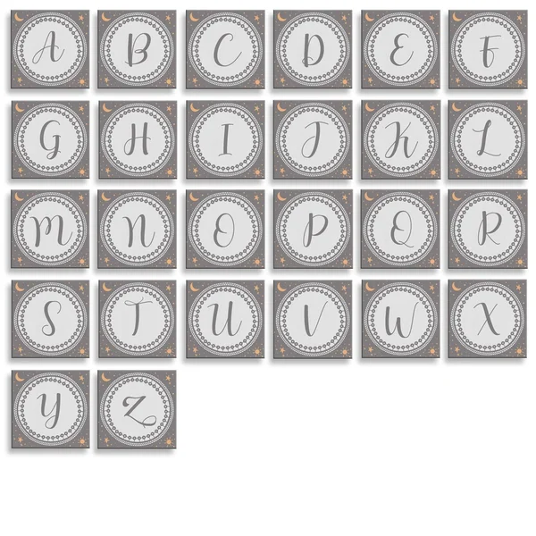 Little Dreamer 3-Pc Canvas Monogram Nursery Wall Art Set - M