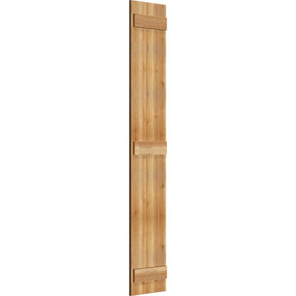 13 1/2x22W x 77x22H TimberCraft Four 3 3/8x22 Boards Joined Board-n-Batten Shutters, Rough Sawn Western Red Cedar (Per Pair)
