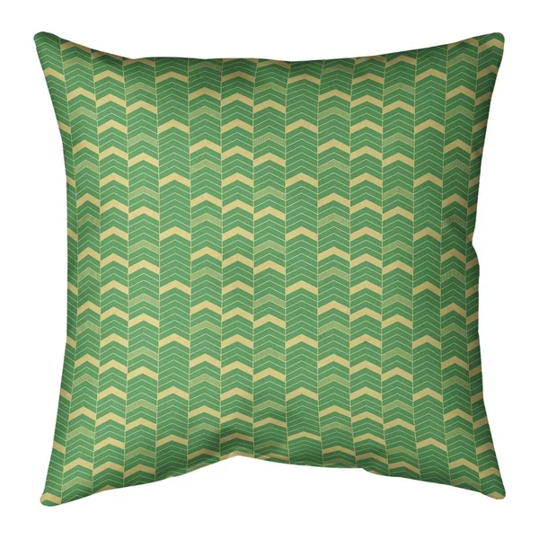 Porch & den Athens Lined Chevrons Throw Pillow - 18 x 18 - Green & Yellow - Synthetic Fiber