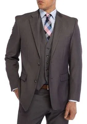 Mens Perry Ellis Suit SEPARATE Twill Jacket - Grey 40r Grey
