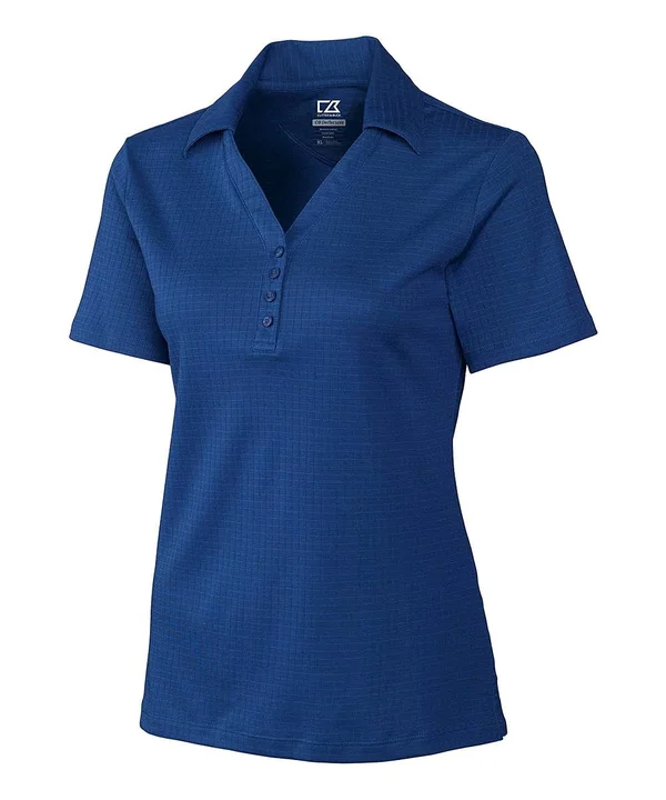 Cutter and Buck DryTec Luxe Element Jacquar Golf Polo 2015 Ladies Closeout, Women's, Size: XS, Blue