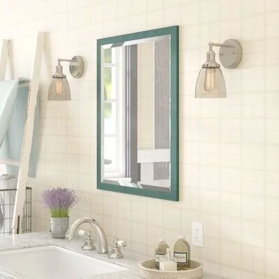 August Grove Country Cottage Framed Wall Mounted Bathroom Mirror