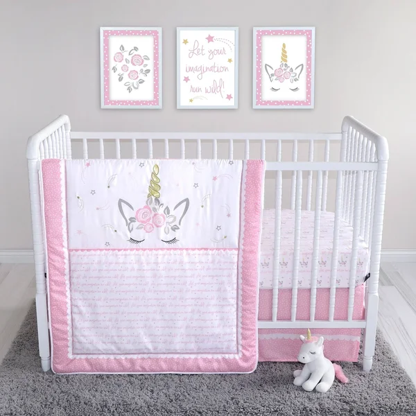 Sammy & Lou Mystical Dreams 4 Piece Crib Bedding Set - Pink