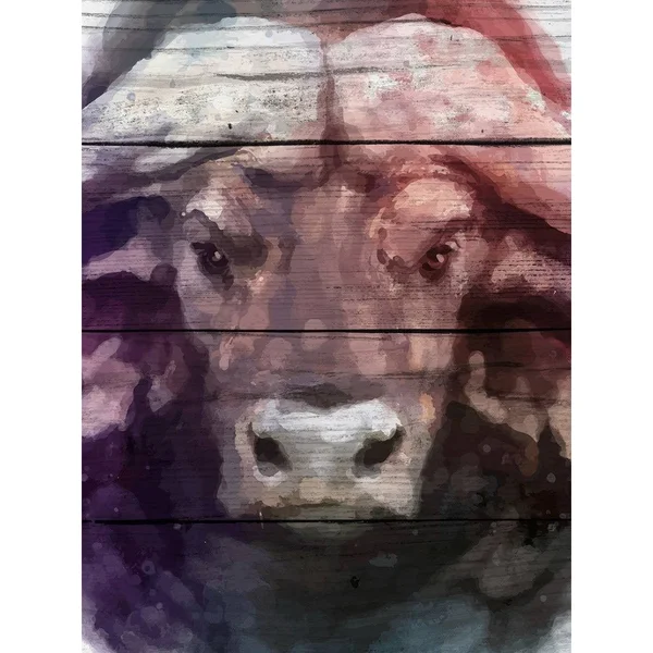 Picture Perfect International Bull Giclee Wood Wall Decor