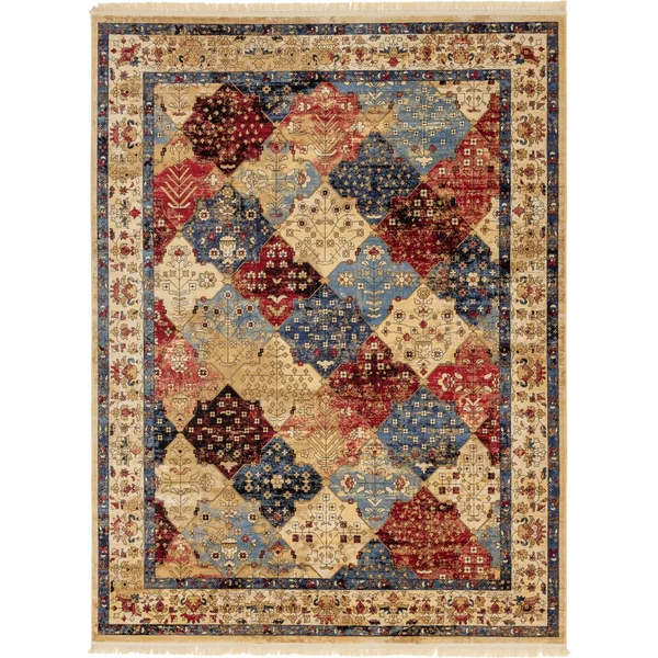 Unique Loom District Book Hill Multi 9 ft. x 12 ft. Area Rug