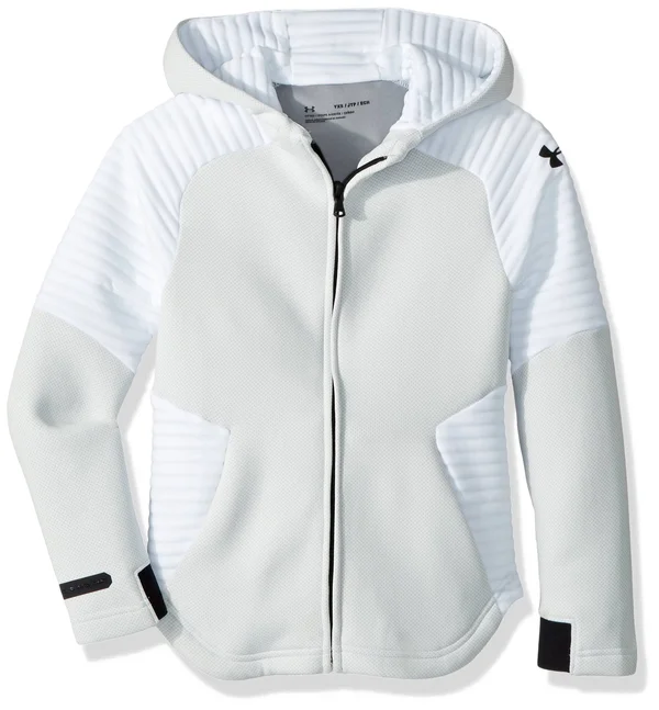 Under Armour Boys' Move Full Zip Hoodie - White - Youth X-Small