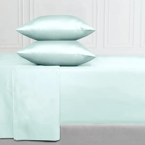 California Design den Everyday Soft Sateen Solid Sheet Set King, Seafoam, Sheet Set - 100% Cotton - 400 Thread Count