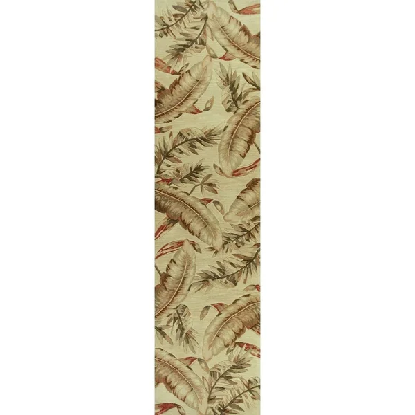 Porch den Hand Tufted Wool Tropical Feathers Area Rug 79