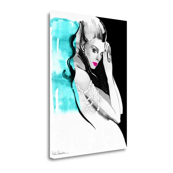 Tangletown Fine Art 'Shoulder Necklace' Print on Wrapped Canvas - Gray