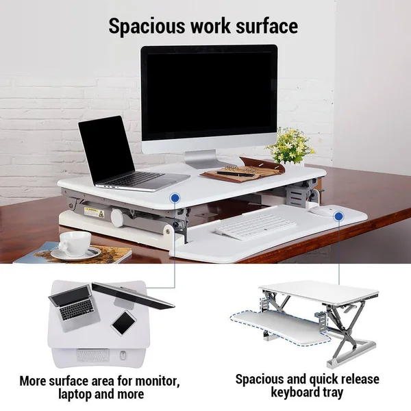 FlexiSpot 35x22 Wide Platform Height Adjustable Standing Desk, Removable Keyboard M2W