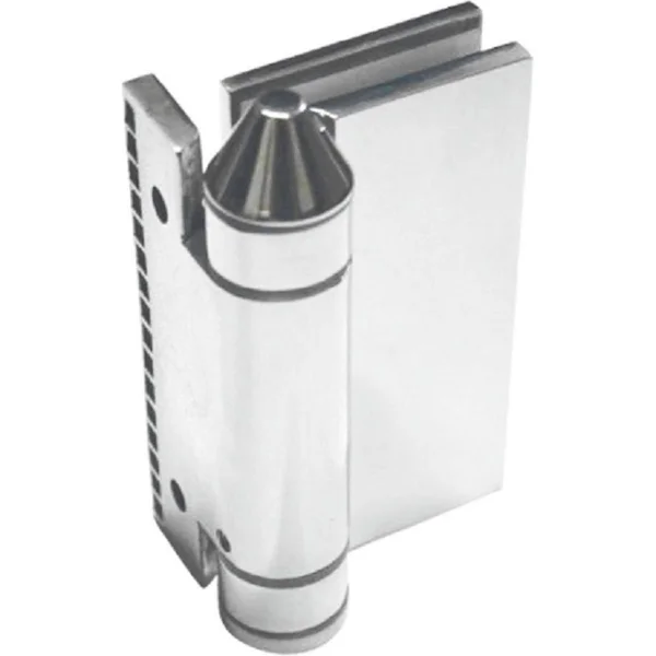 Richelieu Hardware 4-1/2 in Polished Stainless Steel Adjustable Spring-Loaded Pool Gate HINGE - Right-Hand Wall-to-Glass/Post-to