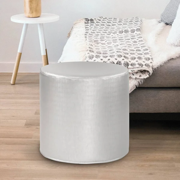 Howard Elliott No Tip Cylinder Ottoman Mercury