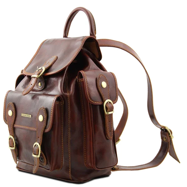 Pechino - Leather Backpack - Brown