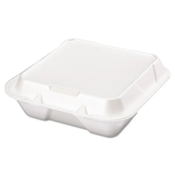 Genpak Foam Hinged Container, 3-compartment, White, 100 Containers (GNPSN203)