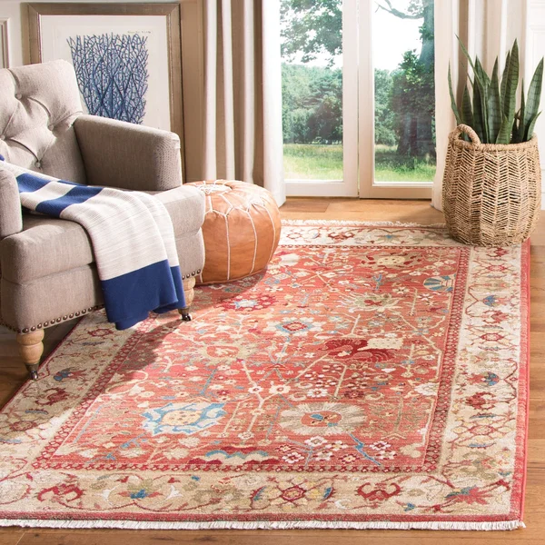 Safavieh Kashan KSN305L 3&3x22 x 4&10x22 Red - Ivory Area Rug
