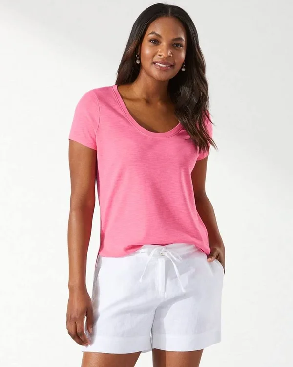Tommy Bahama Women's Ashby Short-Sleeve T-Shirt - VIN Rose - Size XL