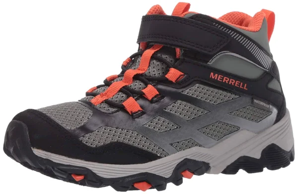 Merrell Kid's Moab FST Mid A/C Waterproof Boot, Size: 11.5, Olive/Black