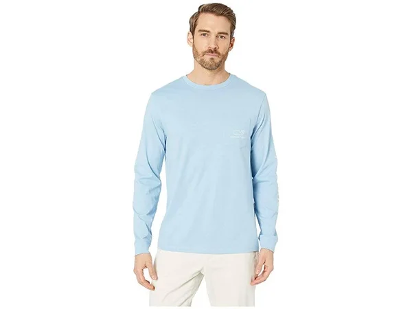 Vineyard Vines, Long Sleeve Vintage Whale Pocket Tee, S, Jake Blue