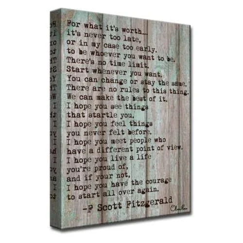 Ready2HangArt F Scott Fitzgerald - Courage Canvas Wall Art