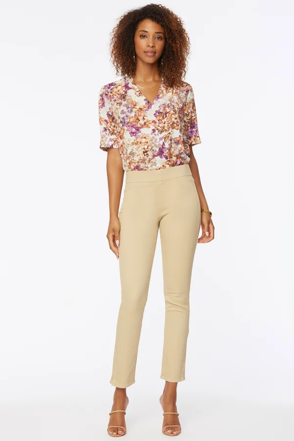 Nydj Women's Skinny Ankle Pull-On Jeans in Petite in Marisol Warm Sand - Size: 10p