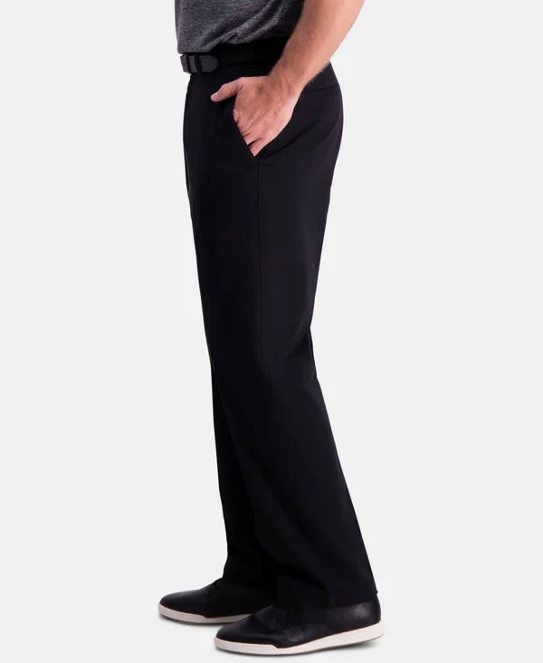 Haggar Premium Comfort Khaki Flat Front Pant Classic Fit Hc00454, Men's, Size: 36x31, Black