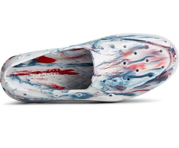 Sperry Original Float Marbled White/Red/Blue Men's Boat Shoes - Size: 13