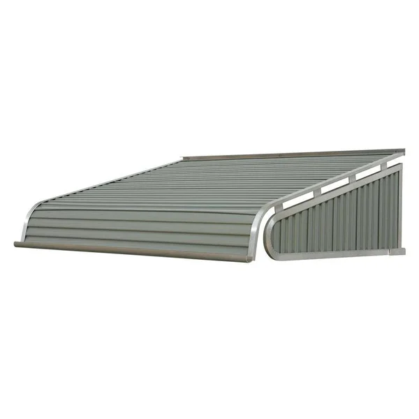NuImage Awnings 4 ft. 1500 Series Door Canopy Aluminum Awning (12 in. H x 42 in. D) in Graystone