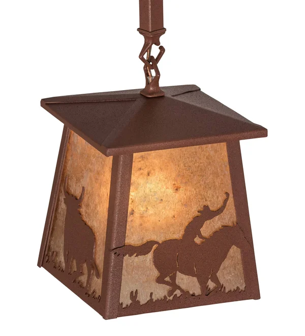 Meyda 7x22Sq Cowboy & Steer Pendant - 169618