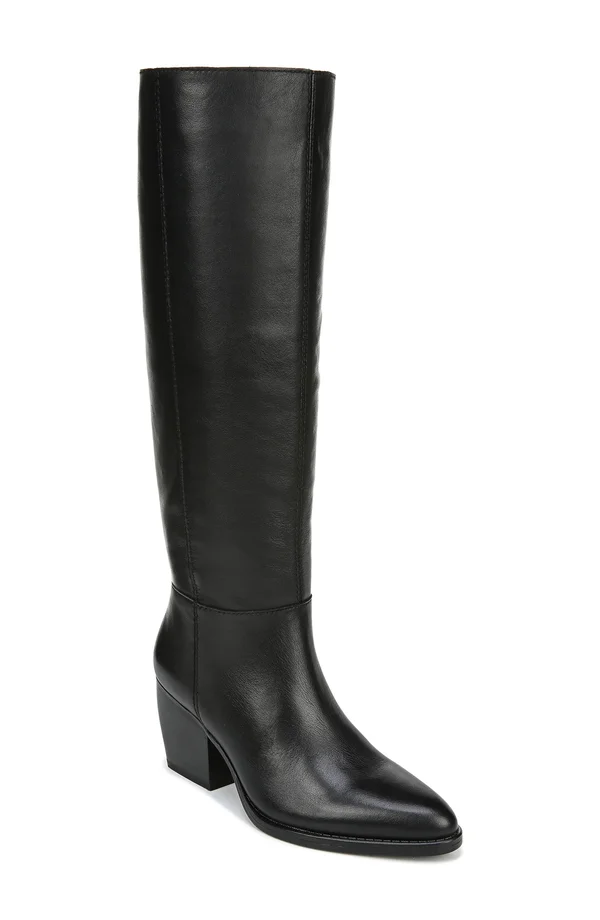 Naturalizer FAE High Shaft Boots - Black Leather
