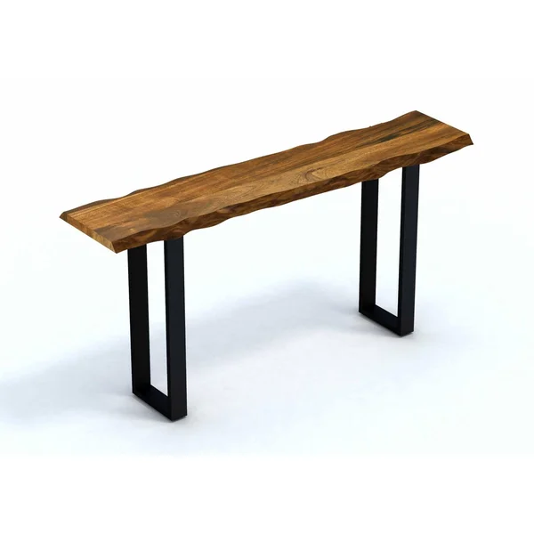 Live Edge Acacia Wood Console Table with Black Metal Legs (379799)