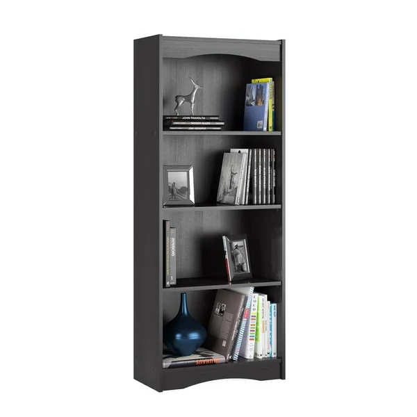 CorLiving Hawthorn Midnight Black 4-Shelf Bookcase, LHN-701-S