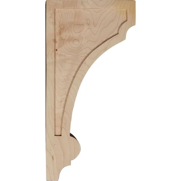 Ekena Millwork CORW05X06X12DIRO 4 3/4x22W x 6x22D x 12x22H Diane Recessed Wood Corbel, Red Oak