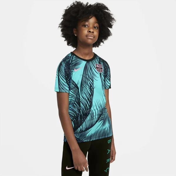Nike Youth Barcelona Green Pre-Match Jersey - Kids, Small
