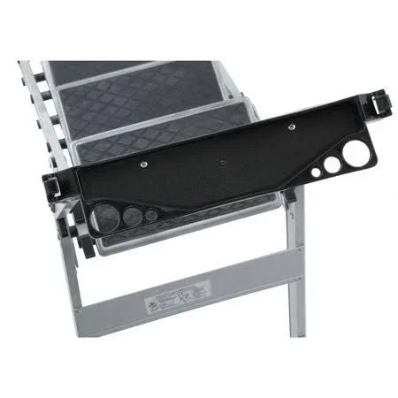Westward 44YY13 3 Steps - Aluminum Step Stool, 300 lb. Load Capacity, Silver