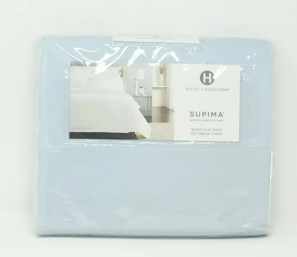 Hotel Collection 825 Thread Count Queen Flat Sheet Mist Supima Cotton