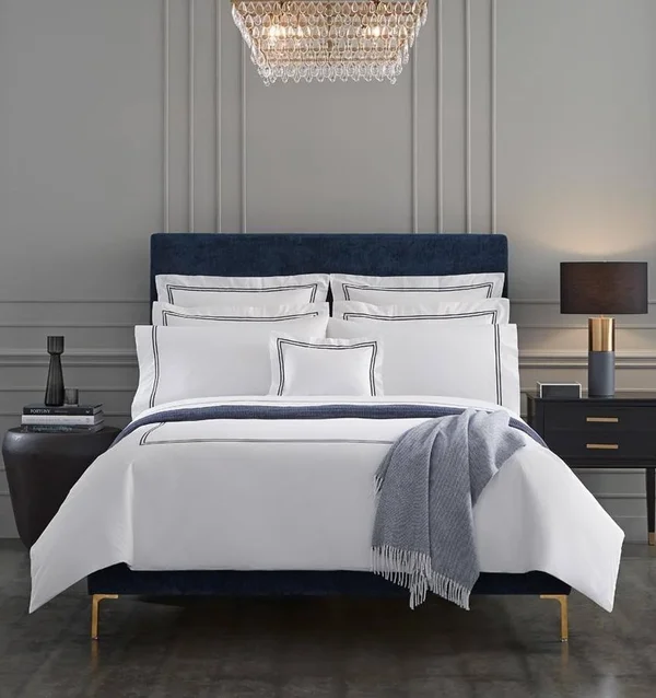 Sferra Grande Hotel Duvet COVER - Twin - White/White