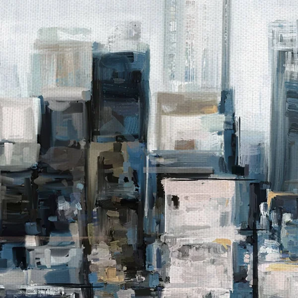 Masterpiece Art Gallery City Center Skyline by Studio Arts Canvas Art Print - Size: 27 inch x 54 inch
