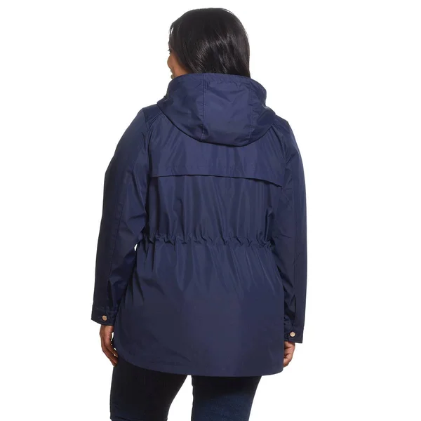 Weatherproof Plus Size Anorak Jacket with Nautical Stripe 3X True Navy, Boscov's