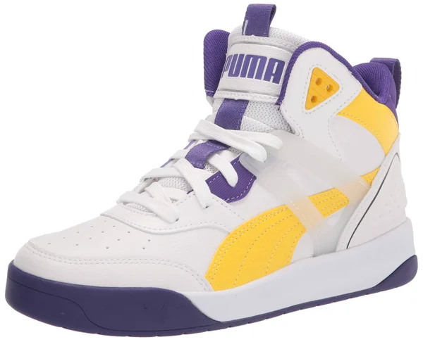 Puma Backcourt Mid Sneaker - Men's, White/Yellow, Size 9, Sneakers
