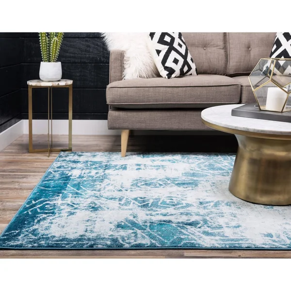 Unique Loom Rainier Sofia 7& x 10& Area Rug in Dark Beige