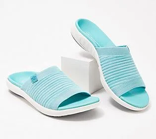 Spenco Orthotic Memory Foam Slide Sandal - Astoria, Size 9-1/2 Medium, Aqua Sea