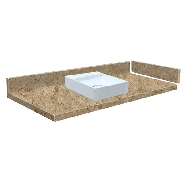 Transolid 30.5-in Sand Mountain Solid Surface Bathroom Vanity Top in Brown, VT30.5X22-1SV-94-1