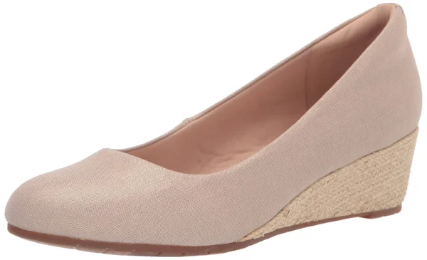 Clarks Women's Collection Mallory Luna Shoes - Natural Metallic Textile