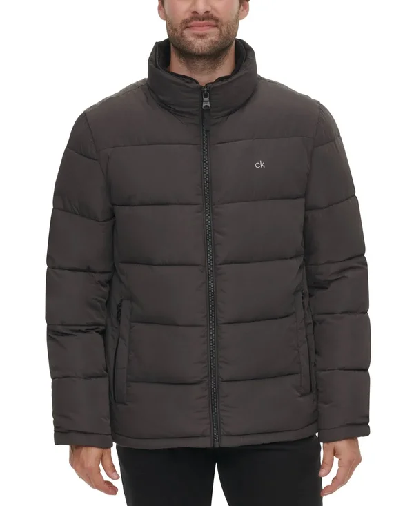 Calvin Klein Men's Full-Zip Puffer Coat - Created for Macy&s - Alloy Grey