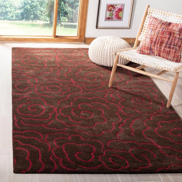 Safavieh Soho Rug SOH812D Chocolate - Red, 7& 6x22 x 9& 6x22