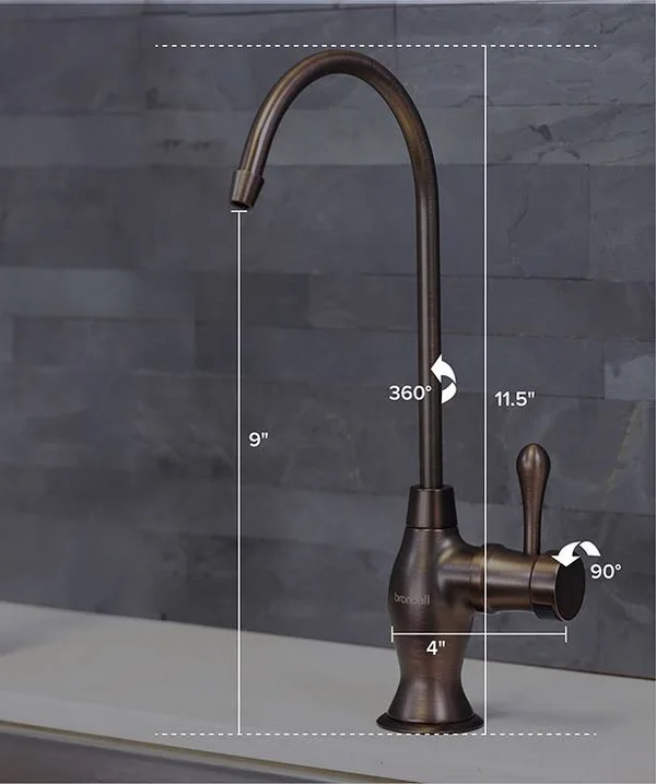 Brondell - Water Filter Faucet in Brushed Nickel - Universal Sink Faucet for Water Filtration Systems - REVERSE Osmosis, Ro, Unde